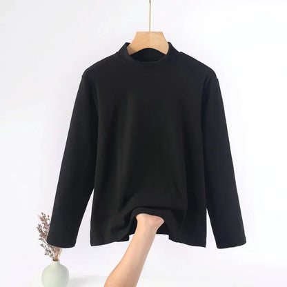 Plus Size Solid Long Sleeve Top