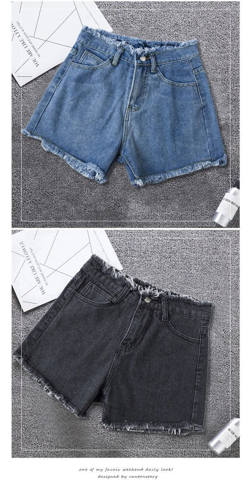 Denim High Waist Jean Shorts