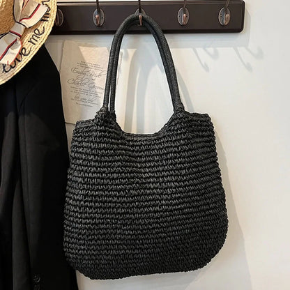 Large Straw Tote Handbag