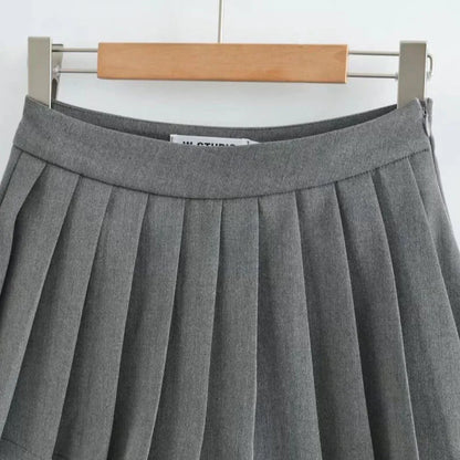 Pleated High Waist Mini Skirt