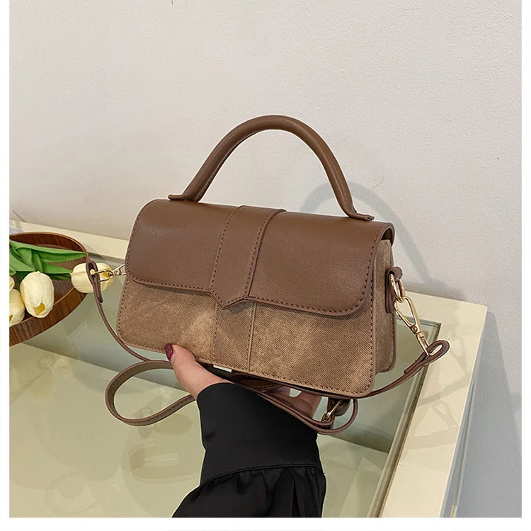 Pu Leather Square Satchel Crossbody Bag