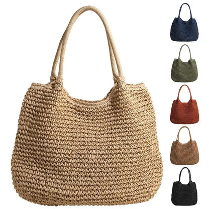 Large Straw Tote Handbag