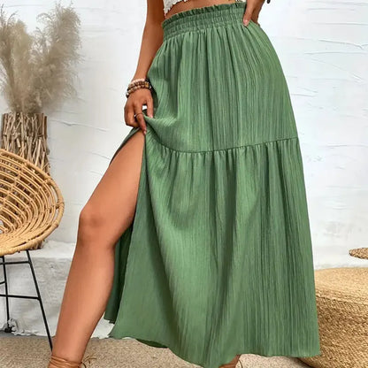 High Waist Leg Split Maxi Skirt