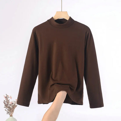 Plus Size Solid Long Sleeve Top