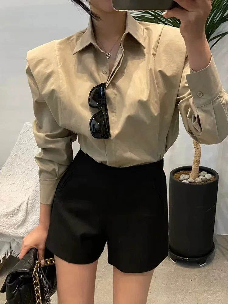 Long Sleeve Loose Fit Office Blouse