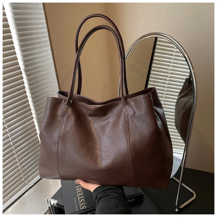 Large Zipper PU Leather Bag