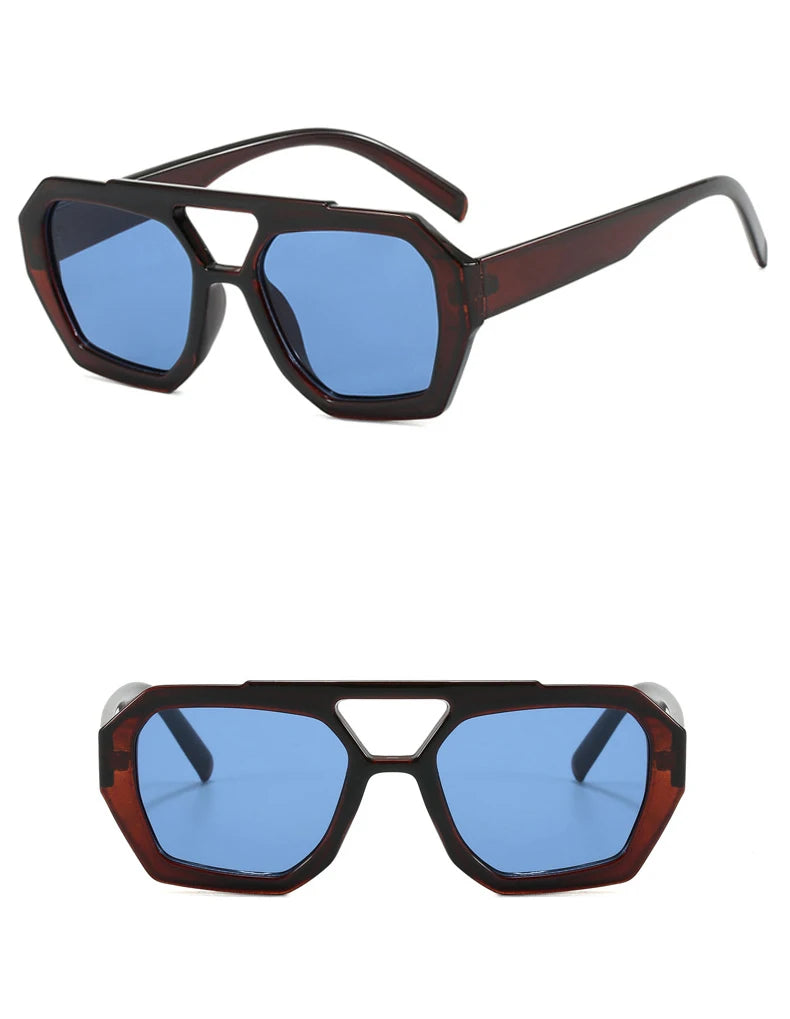 Square Double Bridge Sunglasses