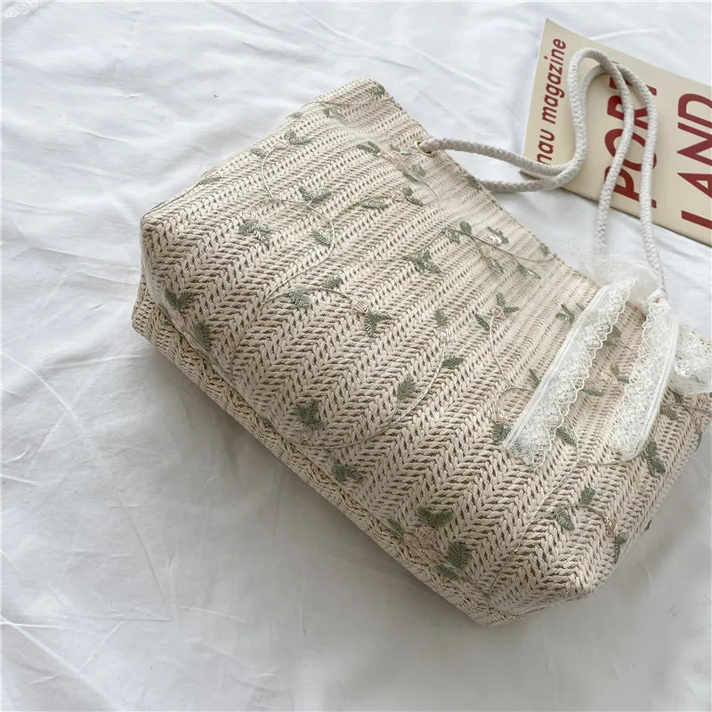 Woven Embroidery Shoulder Bag