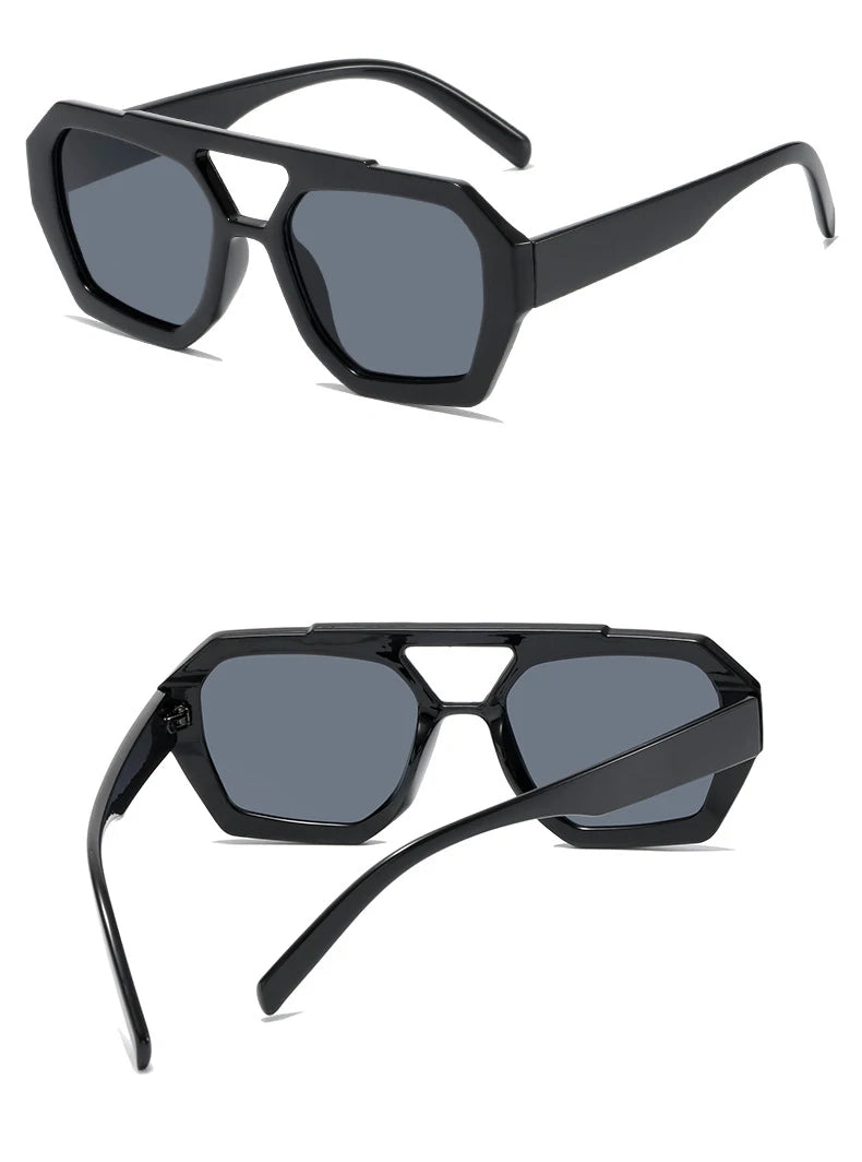 Square Double Bridge Sunglasses