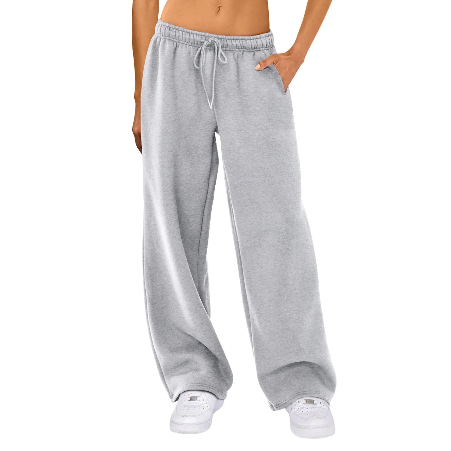 Casual High Waist Wide Leg Joggers