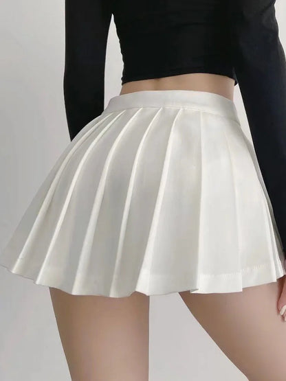 Pleated High Waist Mini Skirt