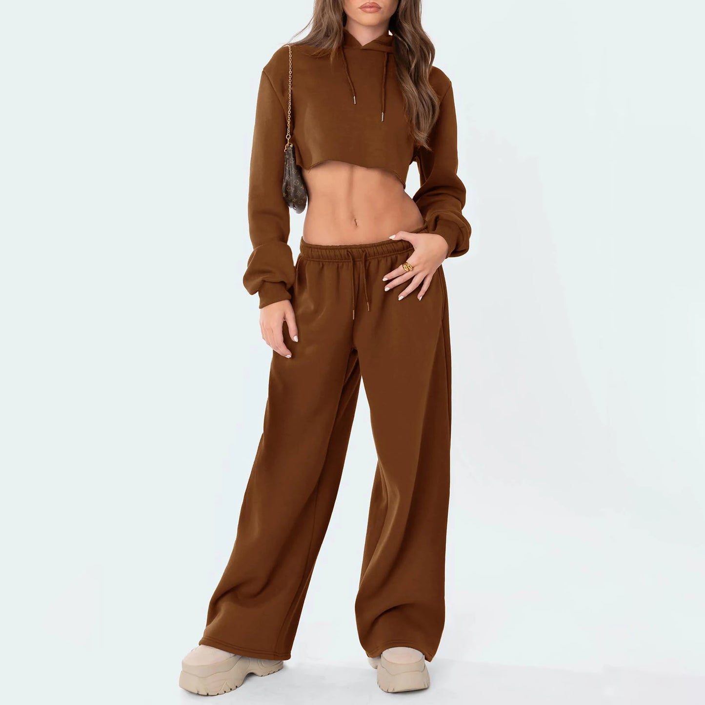 Casual High Waist Wide Leg Joggers