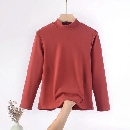 Plus Size Solid Long Sleeve Top