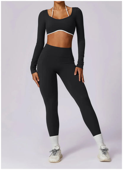 Co-Ord Long Sleeve/Sports Bra Gym Set