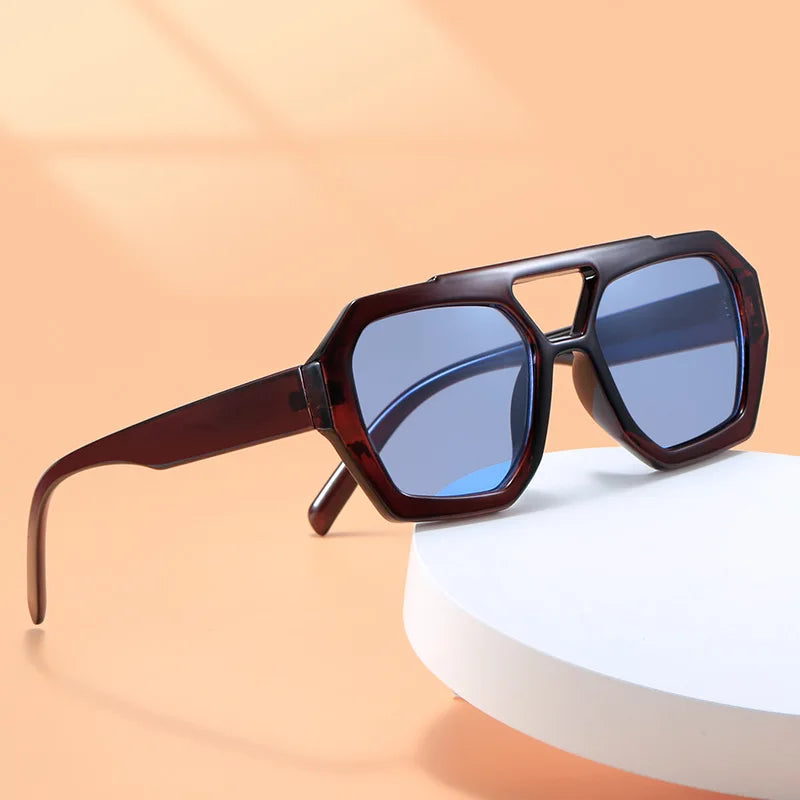 Square Double Bridge Sunglasses