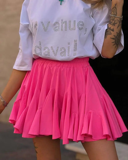 High Waist Ruffle Tennis Skirt