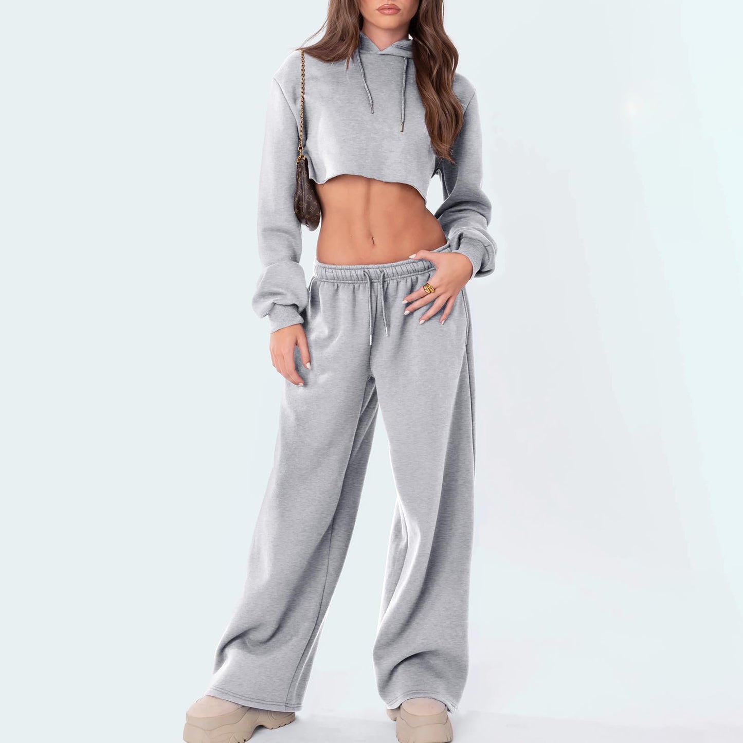 Casual High Waist Wide Leg Joggers