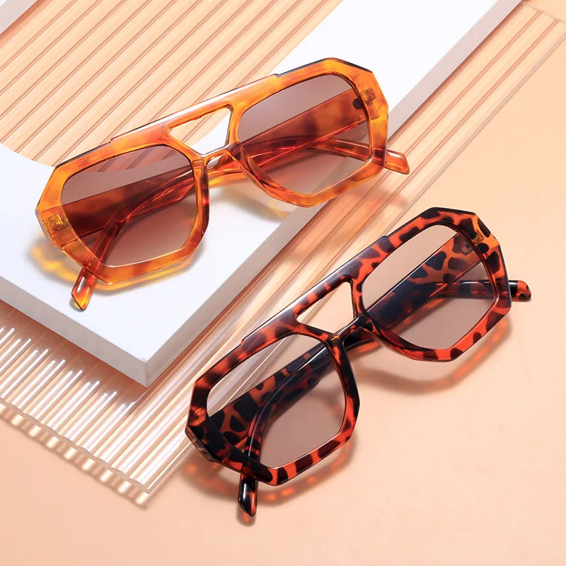 Square Double Bridge Sunglasses